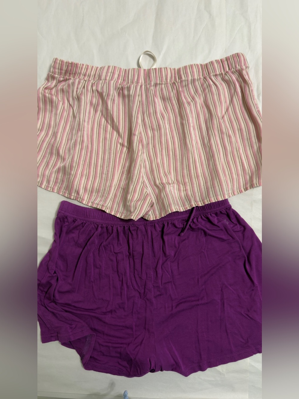 Women's Two-Pack Purple and Pink Striped Sleep Shorts - Picture 6 of 6
